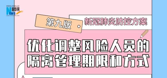 第九版新冠肺炎防控方案發布 隔離管控時間、風險區劃定標準有調整